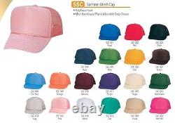100 Trucker Baseball Cap Mesh Snapback Retro Hat 39 Color Choice Wholesale Lot
