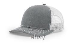 112 Richardson Ball Cap Mesh Hat Adjustable Snapbacks Heather/Lt. Grey 24 Hat Box