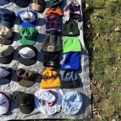120 Hat Lot Mixed Trucker Snapback Vintage USA Sports Local Outdoors Winter Cap