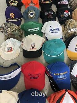 135 Lot Vintage Trucker Hat Snapback Cap Patch K Brand USA Farm Marines