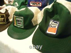 16 Vintage Snapback Trucker Hats All MADE IN THE USA 80s Tractors Farming Patch