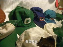 16 Vintage Snapback Trucker Hats All MADE IN THE USA 80s Tractors Farming Patch