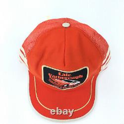 1970s Cale Yarborough Hardees Team NASCAR Patch Orange Snapback Trucker Hat Cap