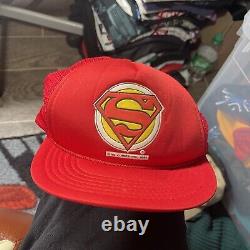 1980's Rare Vintage Superman Logo Trucker Cap Hat Snapback DC Comics Movies