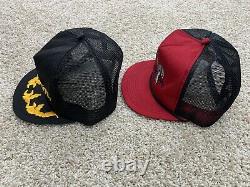 2 Vintage Snap-On Tools SnapBack Mesh Hat Cap Patch Red Black K Brand Made USA