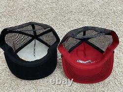 2 Vintage Snap-On Tools SnapBack Mesh Hat Cap Patch Red Black K Brand Made USA
