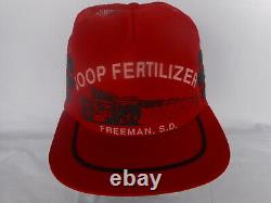 3 Stripe Cap Hat Snapback COOP Fertilizer Freeman SD South Dakota Red Flat Bill