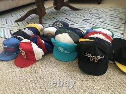 43 Vintage All Made in USA Snapback Trucker Hat Cap Lot