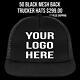50 Custom Black Foam Trucker Hats Personalized Wholesale Bulk Print Baseball Cap