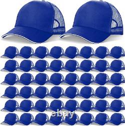 50 Pcs Blank Trucker Hats Bulk Unisex Sublimation Hat Baseball Cap Trucker Cap w