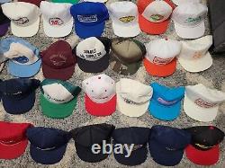 (78) Vintage Trucker Hat Cap Wholesale Reseller Flea Market Snapback Mesh Lot