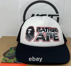 A Bathing Ape Bape Head Logo Mesh Trucker Snapback Cap Hat Black White Red
