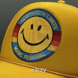 ACL Aviator Nation Cap Trucker Snapback Hat Adjustable Yellow Smiley 2021 Austin