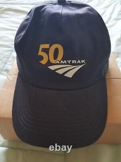 AMTRAK Train 50 Year Anniversary Adjustable Hat Ball Cap NEVER WORN