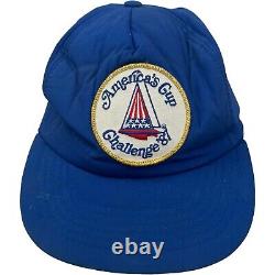 America's Cup Challenge'87 1987 Trucker Hat Cap Royal Blue OS Vintage Korea 80s