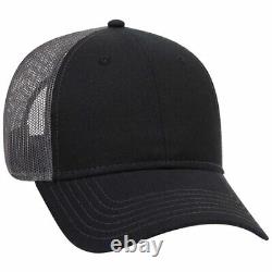 Black/Black/Charcoal Trucker Hat 6 Panel Low Profile Mesh Back Hat 1dz 83-1239
