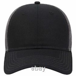 Black/Black/Charcoal Trucker Hat 6 Panel Low Profile Mesh Back Hat 1dz 83-1239