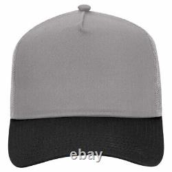 Black/Grey Trucker Hat 5 Panel Mid Profile Adjustable Mesh Back Hat 1dz 32-285