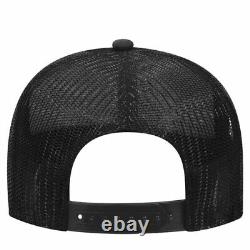 Black Trucker Hat 5 Panel Mid Profile Adjustable Mesh Back Hat 1dz New 32-467