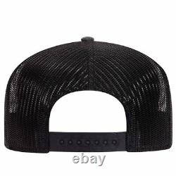 Black Trucker Hat 6 Panel Mid Profile Mesh Back Snapback Hat 1dz New 148-1278