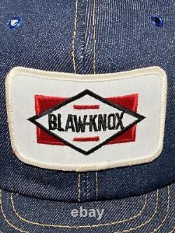 Blaw-Knox Patch Snapback Denim Louisville MFG Trucker Hat Vintage USA Farm Cap