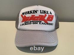 Born From Pain Sicko Puked On Laundry Trucker Hat Cap Grey White SnapBack