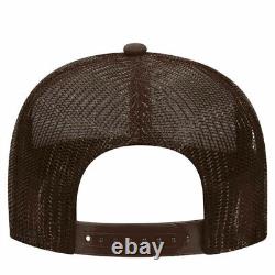 Brown/Tan/Brown Trucker Hat 5 Panel Mid Profile Mesh Back Hat 1dz New 32-467