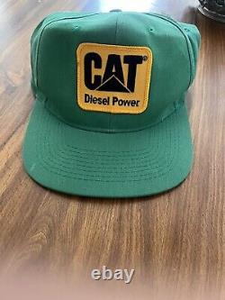 CAT Diesel Power Vintage 80s Patch Snapback Denim Trucker Hat Cap Louisville