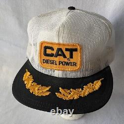 CAT Snapback Trucker Full Mesh Patch Hat Cap Louisville USA Vintage FLAW