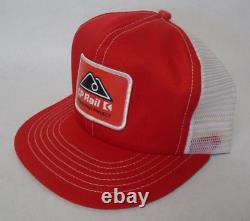 CP Rail Rogers Pass Project Red White Mesh Snapback Trucker Cap/Hat 1980's Rare