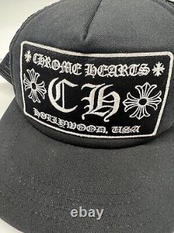 Chrome Hearts Hollywood Exclusive Trucker Hat Black Made In USA Authentic