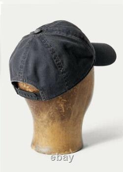 DOUBLE RL RRL RALPH LAUREN Black Cotton LOGO TRUCKER HAT CAP
