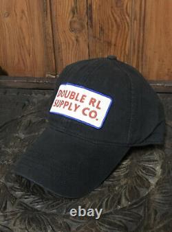 DOUBLE RL RRL RALPH LAUREN Black Cotton LOGO TRUCKER HAT CAP