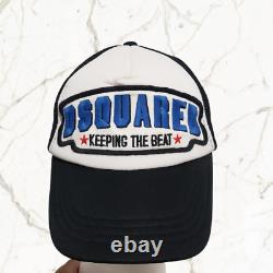Dsquared2 Keeping The Beat Men's Black Mesh Snap Back Trucker Hat Cap