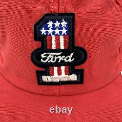 Ford Trucker Hat Baseball Cap Vintage Mesh Snapback Patch Trucks USA Flag #1