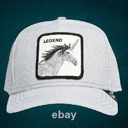Goorin Animal The Farm Trucker Legend Snapback Hat Cap Unicorn Glitter Gray