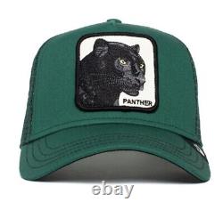 Goorin Bros Animal Farm Trucker Baseball Snapback Hat Cap Black Panther Green
