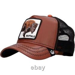Goorin Bros Animal Farm Trucker Baseball Snapback Hat Cap Caulk Buffalo Brown