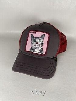 Goorin Bros Animal Farm Trucker Snapback Hat Cap Whiskers Pussy Cat RARE EUC