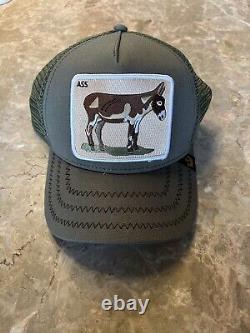 Goorin Bros Animal The Farm Trucker Baseball Snapback Hat Cap Donkey Ass Olive