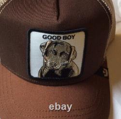 Goorin Bros Animal Trucker Snapback Hat Cap Sweet Chocolate GOOD BOY Lab Dog