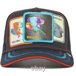 Goorin Bros Farm Trucker Snapback Hat Rolling Bird Patch Drip Psychedelic Cap