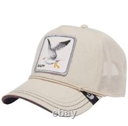 Goorin Trucker Snapback Hat Cap Nautical Nonsense Salty Meal Ticket Bird Natural