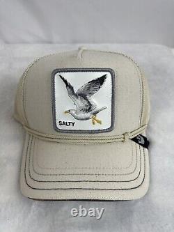 Goorin Trucker Snapback Hat Cap Nautical Nonsense Salty Meal Ticket Bird Natural