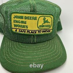 John Deere Green Mesh Louisville Ky Mfg Truckers Hat Cap Vintage USA PATCH
