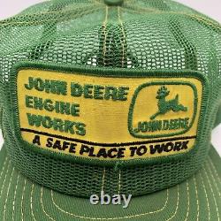 John Deere Green Mesh Louisville Ky Mfg Truckers Hat Cap Vintage USA PATCH