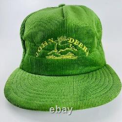John Deere Snapback Hat Cap Made USA Louisville Corduroy Trucker Farmer VTG