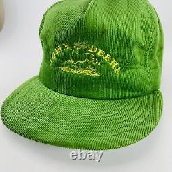 John Deere Snapback Hat Cap Made USA Louisville Corduroy Trucker Farmer VTG
