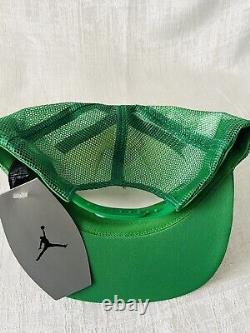 Jordan X Nike Jumpman Wings Foam Trucker Snapback Lucky Green Sample Hat Cap NEW