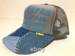 Kapital DENIM REPAIR SERVICE PT denim truck cap hat trucker gray